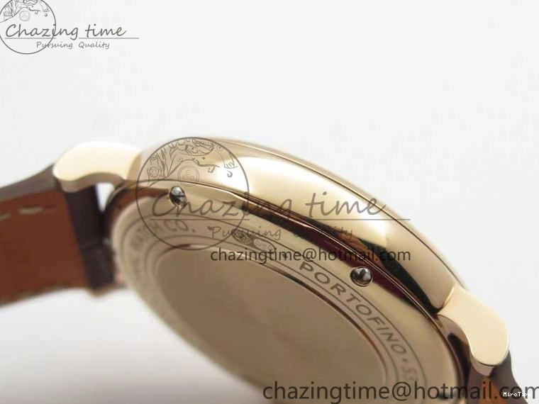 MIROTIME 0313 Portofino 37mm RG V7F 1:1 Best Edition Gray Dial on Deep Brown Leather Strap A SunProtective 7090